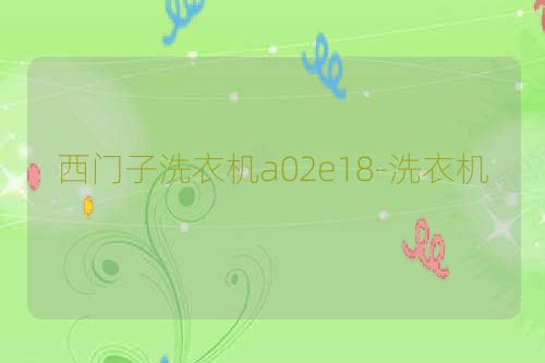 西门子洗衣机a02e18-洗衣机