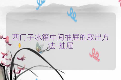 西门子冰箱中间抽屉的取出方法-抽屉