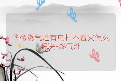 华帝燃气灶有电打不着火怎么解决-燃气灶