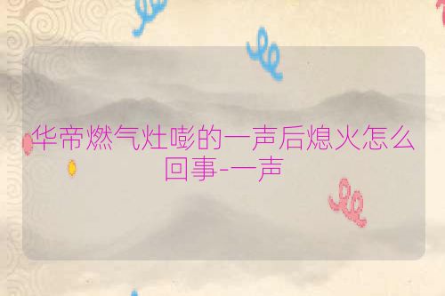 华帝燃气灶嘭的一声后熄火怎么回事-一声