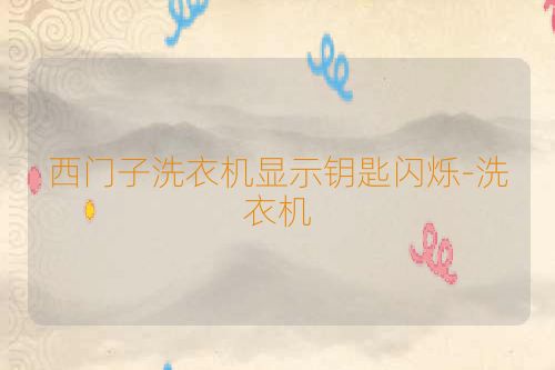 西门子洗衣机显示钥匙闪烁-洗衣机