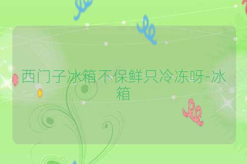 西门子冰箱不保鲜只冷冻呀-冰箱
