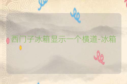 西门子冰箱显示一个横道-冰箱