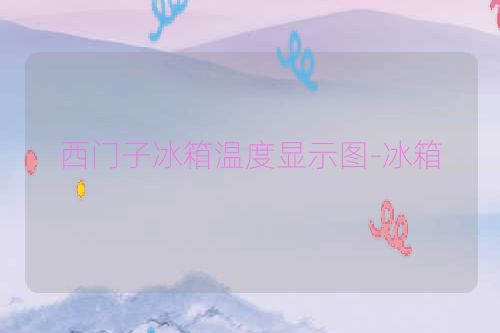 西门子冰箱温度显示图-冰箱