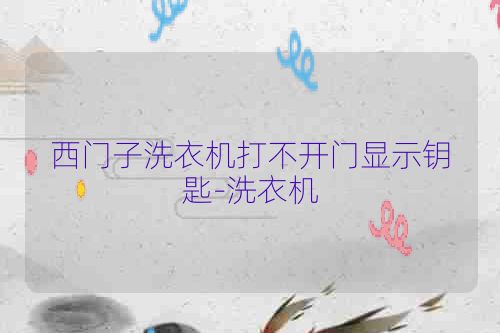 西门子洗衣机打不开门显示钥匙-洗衣机