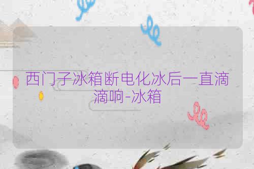 西门子冰箱断电化冰后一直滴滴响-冰箱