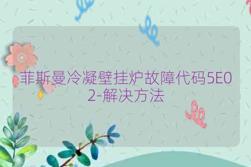 菲斯曼冷凝壁挂炉故障代码5E02-解决方法