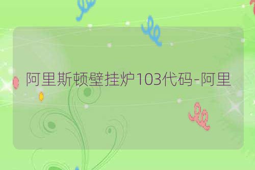 阿里斯顿壁挂炉103代码-阿里