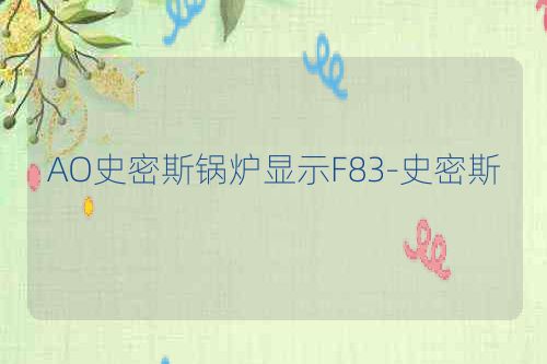 AO史密斯锅炉显示F83-史密斯