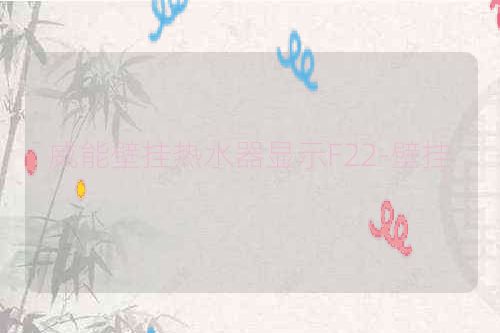威能壁挂热水器显示F22-壁挂