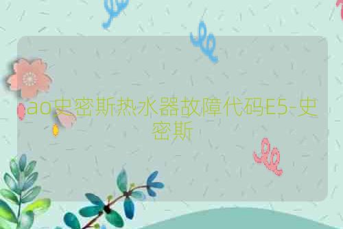 ao史密斯热水器故障代码E5-史密斯