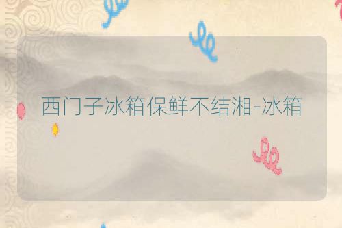西门子冰箱保鲜不结湘-冰箱