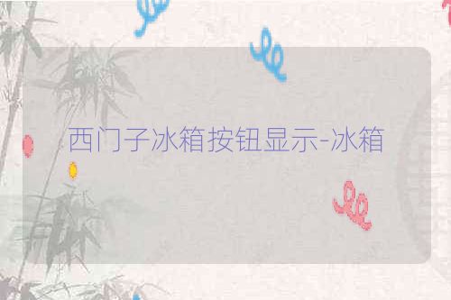 西门子冰箱按钮显示-冰箱