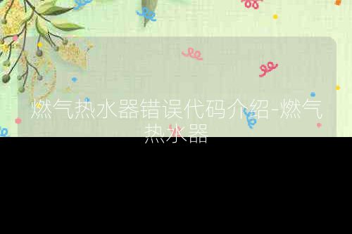 燃气热水器错误代码介绍-燃气热水器