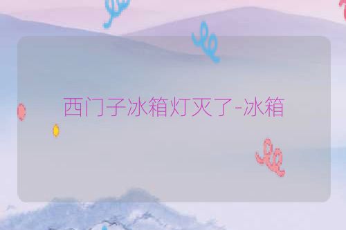 西门子冰箱灯灭了-冰箱