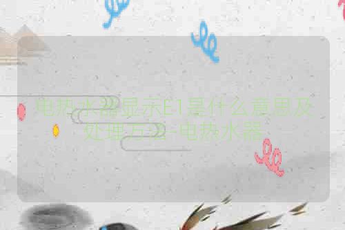 电热水器显示E1是什么意思及处理方法-电热水器