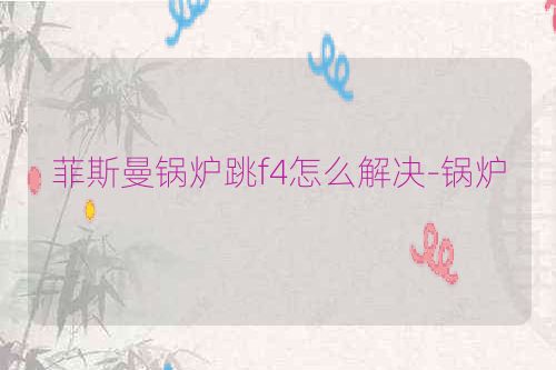 菲斯曼锅炉跳f4怎么解决-锅炉