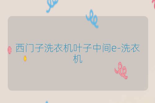 西门子洗衣机叶子中间e-洗衣机