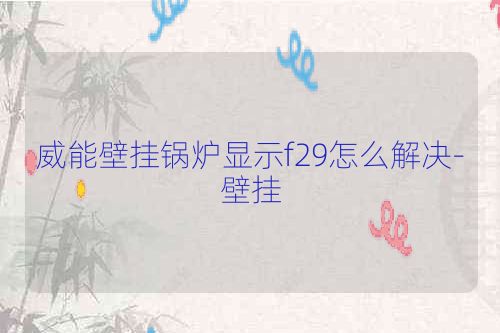 威能壁挂锅炉显示f29怎么解决-壁挂