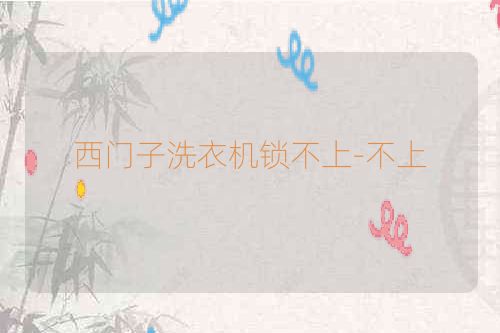 西门子洗衣机锁不上-不上