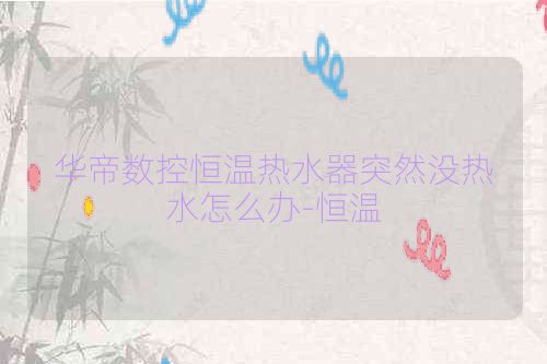 华帝数控恒温热水器突然没热水怎么办-恒温