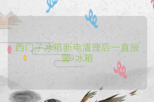 西门子冰箱断电清理后一直报警-冰箱