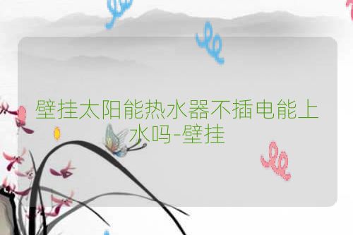 壁挂太阳能热水器不插电能上水吗-壁挂
