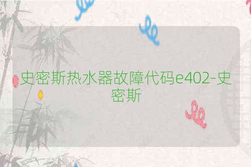 史密斯热水器故障代码e402-史密斯