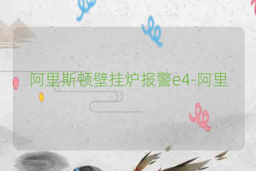 阿里斯顿壁挂炉报警e4-阿里
