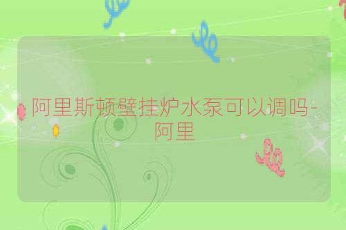 阿里斯顿壁挂炉水泵可以调吗-阿里