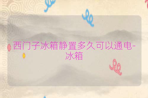 西门子冰箱静置多久可以通电-冰箱